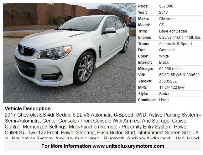 2017 Chevrolet SS - Image 2 of 20