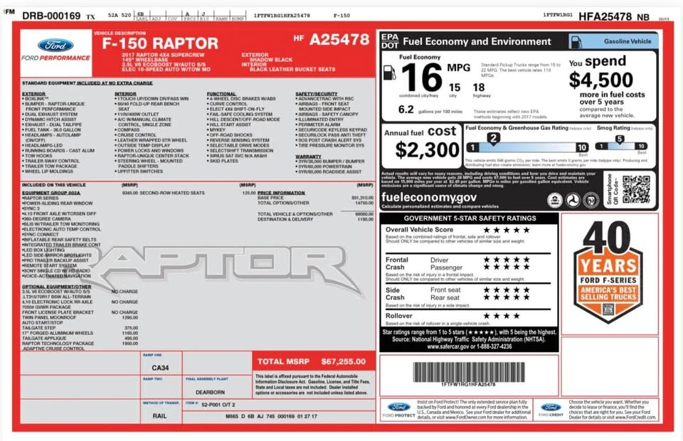 2017 Ford F-150 Raptor 13th Gen - Image 12 of 12