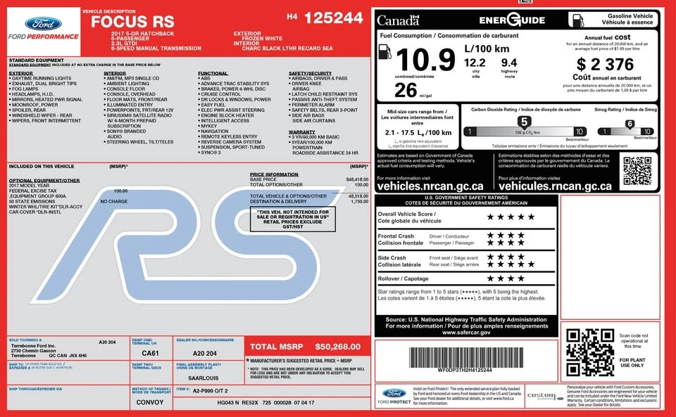 2017 Ford Focus RS 3rd Gen - Image 9 of 10
