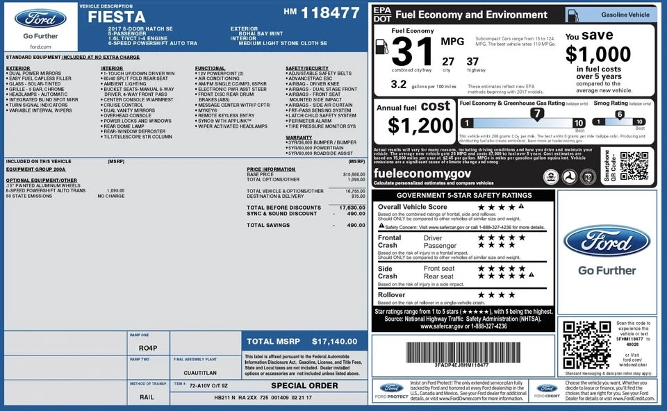2017 Ford Fiesta - Image 5 of 20