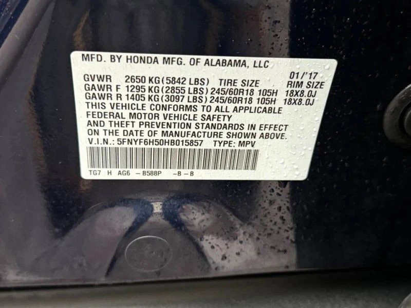 2017 Honda Pilot 3rd Gen - Image 8 of 12