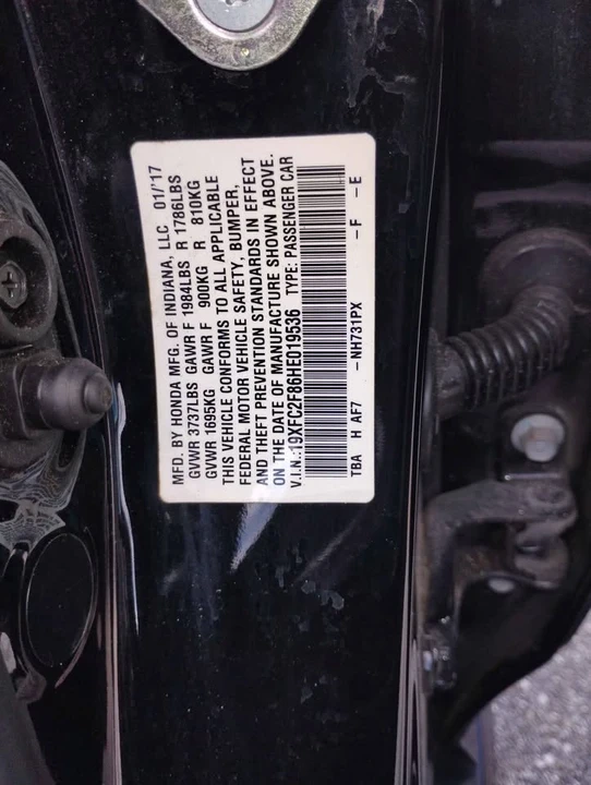 2017 Honda Civic 10th Gen - Image 8 of 9