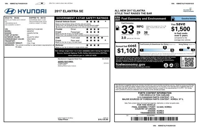 2017 Hyundai Elantra - Image 3 of 12
