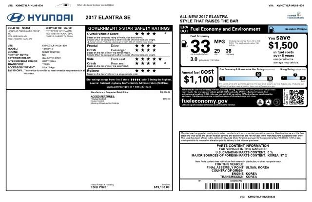 2017 Hyundai Elantra - Image 3 of 21