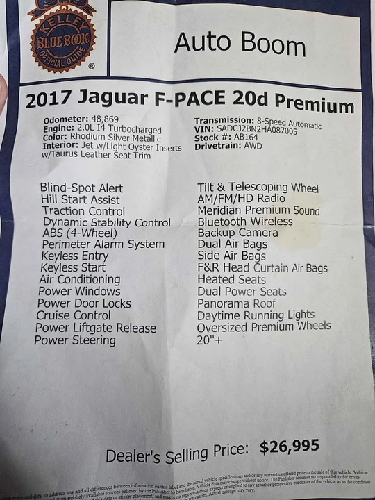 2017 Jaguar F-Pace - Image 9 of 16