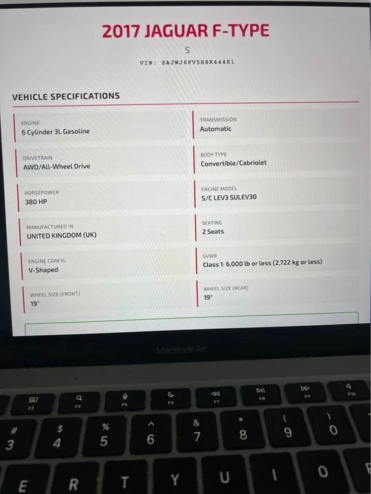 2017 Jaguar F-Type 1st Gen - Image 13 of 16