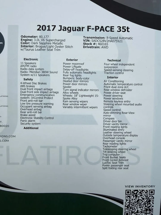 2017 Jaguar F-Pace - Image 16 of 16