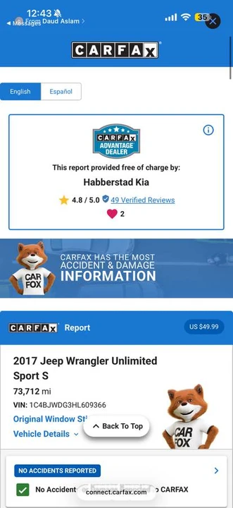 2017 Jeep JK Wrangler - Image 19 of 22