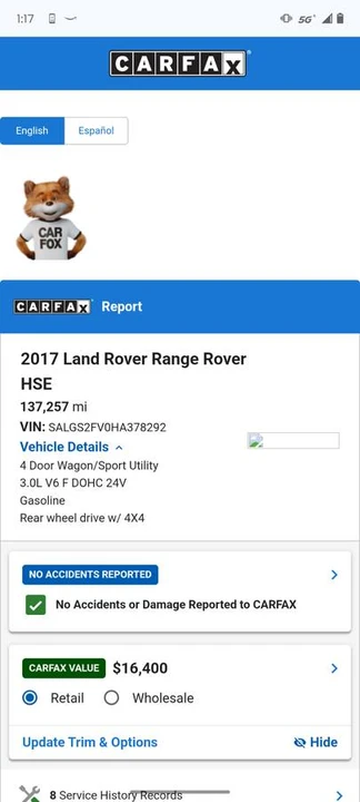 2017 Land Rover Range Rover L405 - Image 8 of 18
