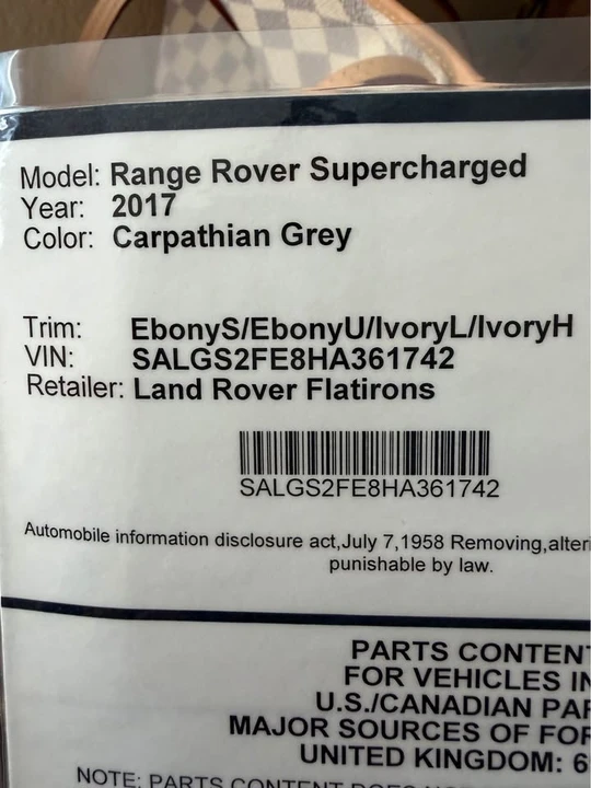 2017 Land Rover Range Rover L405 - Image 15 of 15