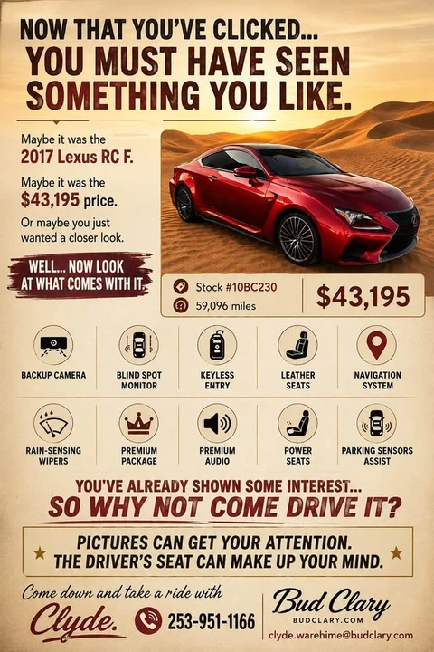 2017 Lexus RC F - Image 2 of 4