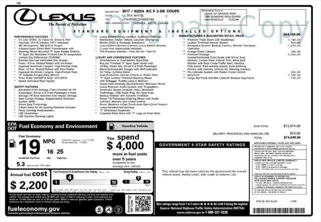2017 Lexus RC F - Image 3 of 20