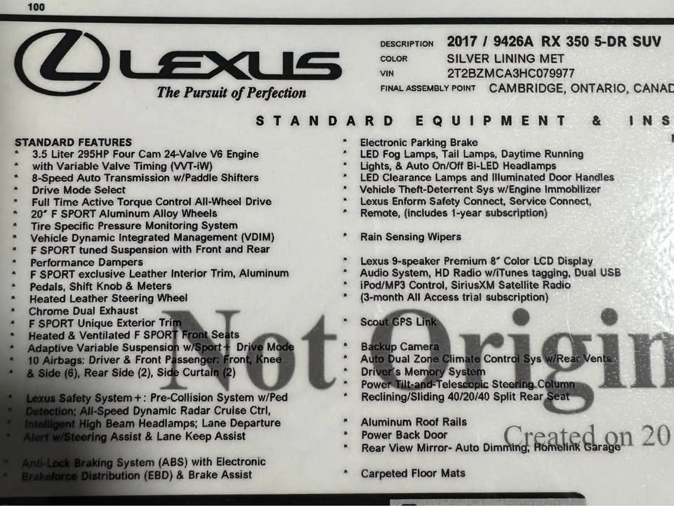2017 Lexus RX 4th Gen - Image 15 of 15