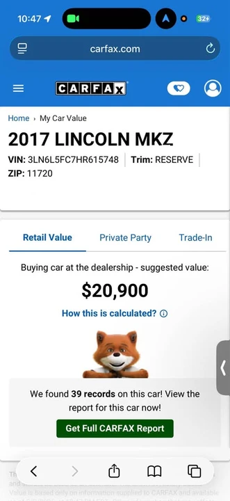 2017 Lincoln MKZ - Image 11 of 12