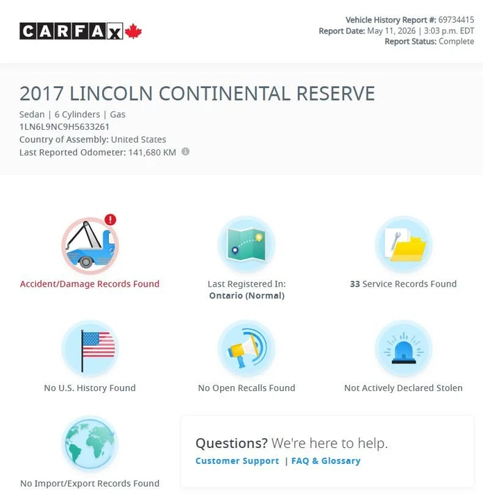 2017 Lincoln Continental 10th Gen - Image 18 of 20
