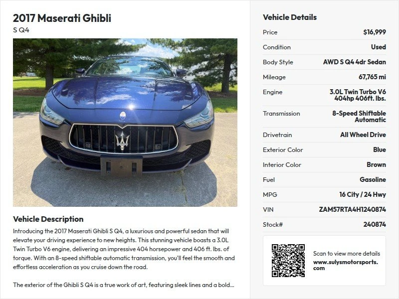 2017 Maserati Ghibli 3rd Gen - Image 2 of 14