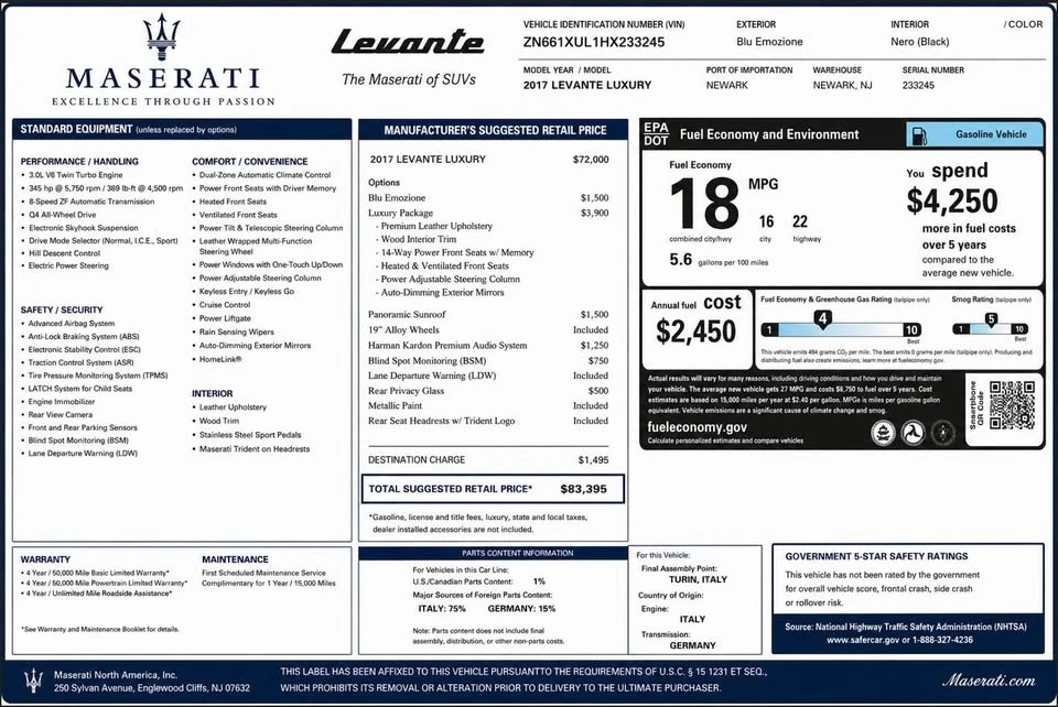 2017 Maserati Levante - Image 11 of 19