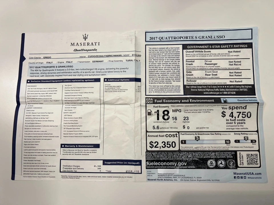 2017 Maserati Quattroporte 6th Gen - Image 25 of 25