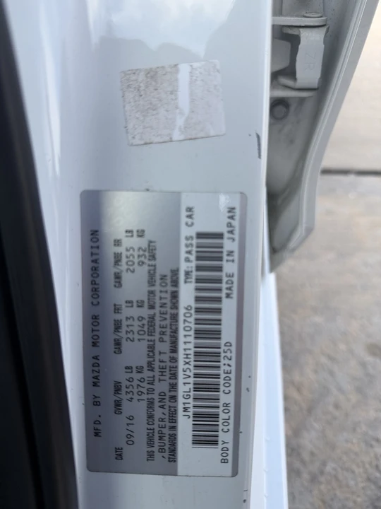 2017 Mazda Mazda 6 3rd Gen - Image 11 of 11