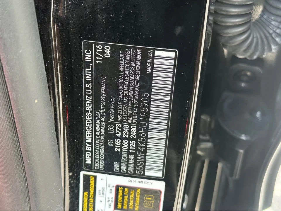 2017 Mercedes-Benz W205 C-Class - Image 13 of 13