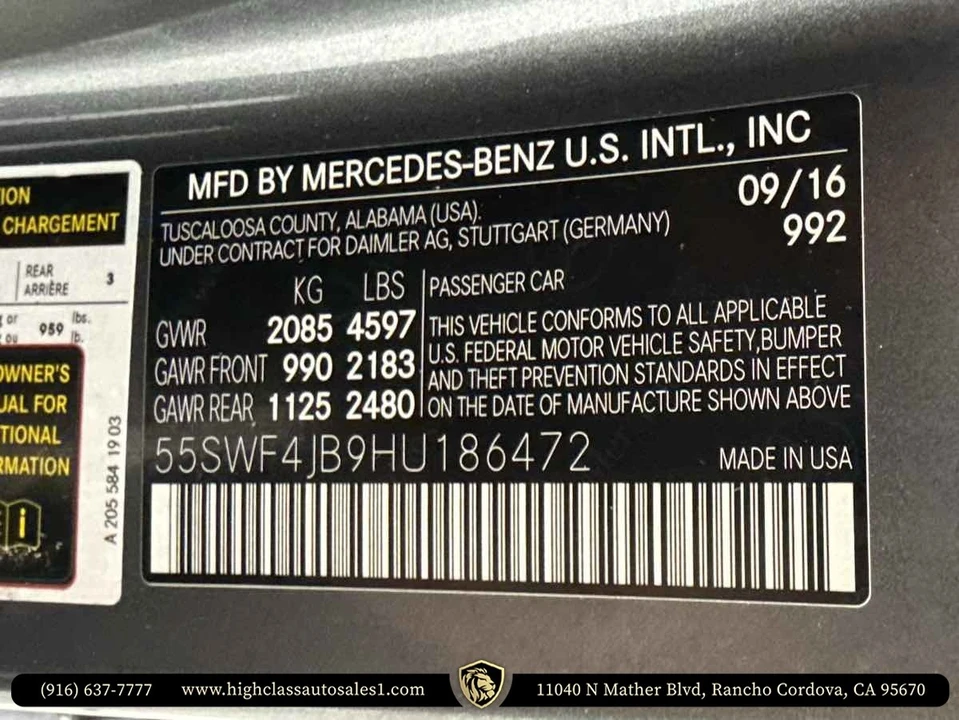 2017 Mercedes-Benz W205 C-Class - Image 13 of 21