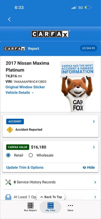 2017 Nissan Maxima 8th Gen - Image 14 of 14