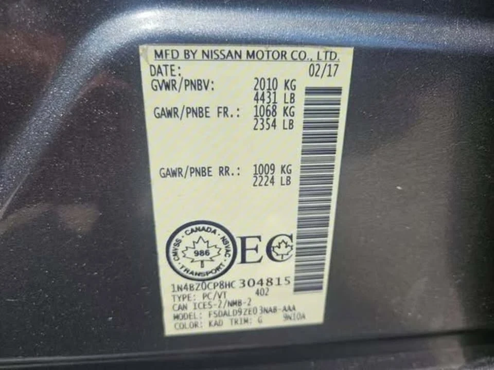 2017 Nissan Leaf - Image 13 of 18