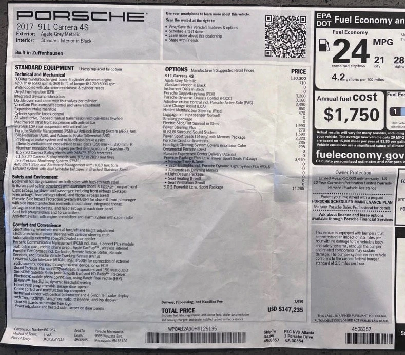 2017 Porsche 991 Carrera 4S - Image 2 of 12