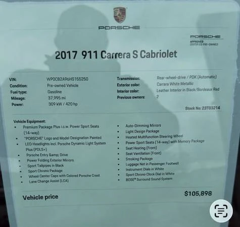 2017 Porsche 991 Carrera S - Image 9 of 9