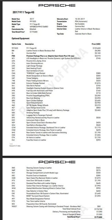 2017 Porsche 991 Targa 4 & 4S - Image 9 of 31