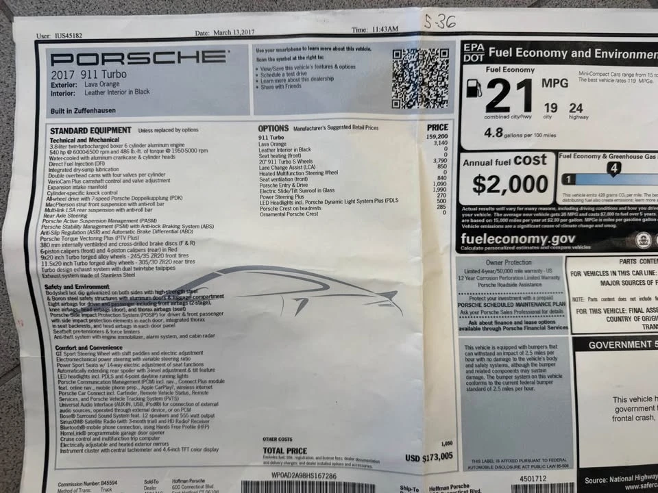 2017 Porsche 991 Turbo - Image 3 of 14