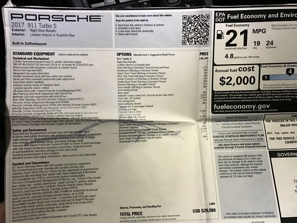 2017 Porsche 991 Turbo S - Image 5 of 5