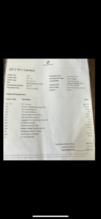 2017 Porsche 991 Carrera - Image 16 of 25