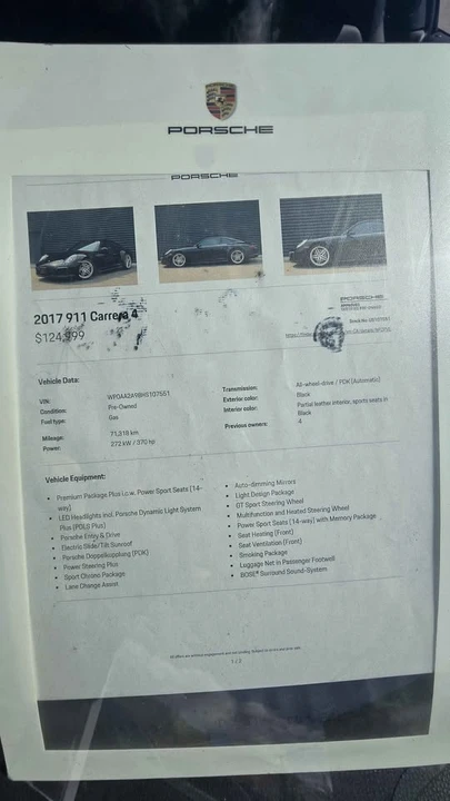 2017 Porsche 991 Carrera 4 - Image 11 of 18