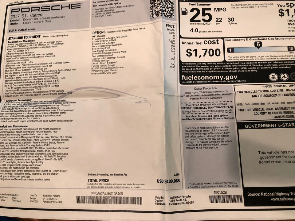 2017 Porsche 991 Carrera - Image 11 of 11