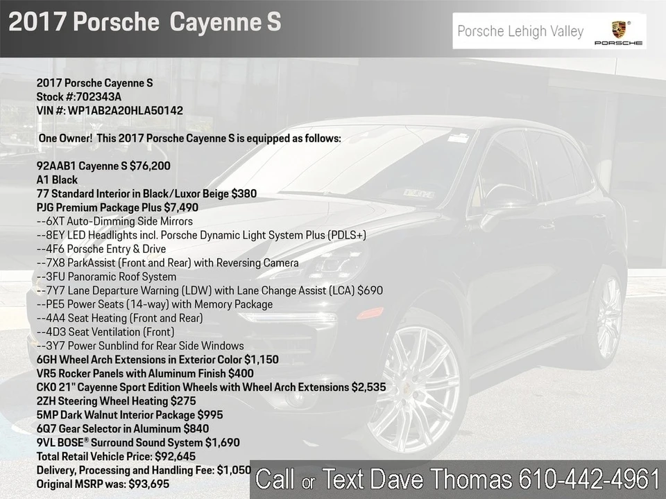 2017 Porsche 958 Cayenne S - Image 2 of 21