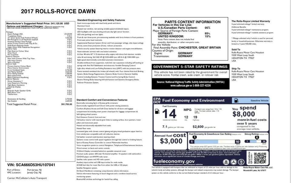 2017 Rolls-Royce Dawn - Image 16 of 16