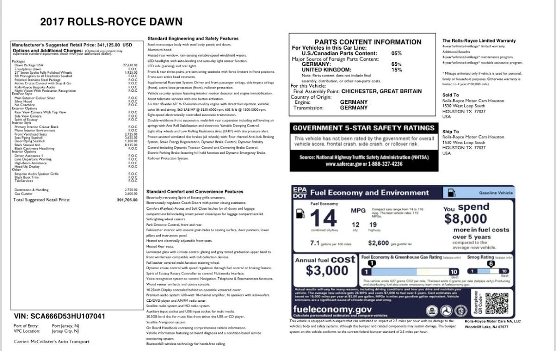 2017 Rolls-Royce Dawn - Image 8 of 21