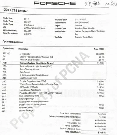 2017 Porsche 718 Boxster - Image 18 of 19