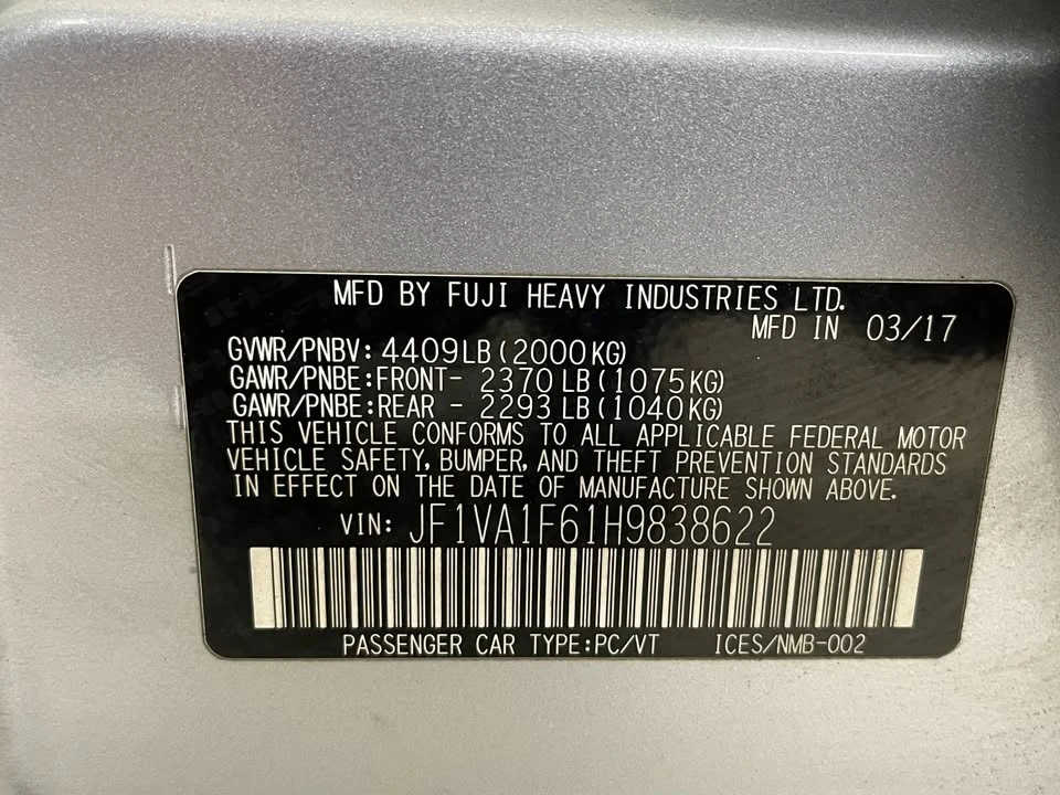 2017 Subaru Impreza WRX 4th Gen - Image 19 of 19