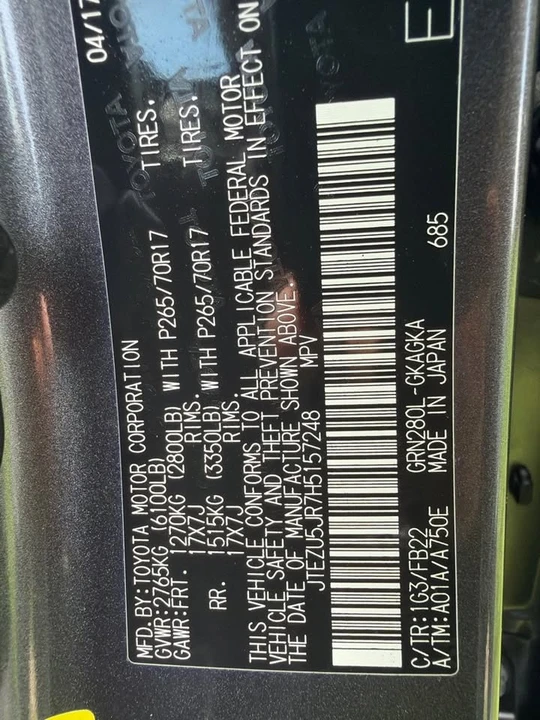 2017 Toyota 4Runner 5th Gen - Image 13 of 13