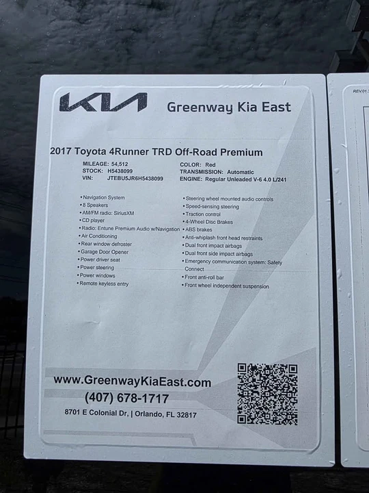 2017 Toyota 4Runner 5th Gen - Image 10 of 10
