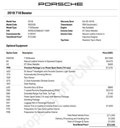 2018 Porsche 718 Boxster - Image 13 of 13