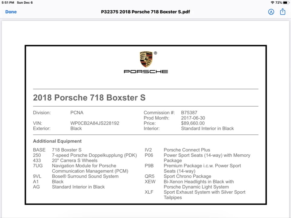 2018 Porsche 718 Boxster S - Image 2 of 7