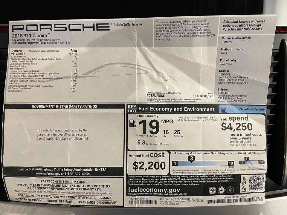 2018 Porsche 991 Carrera T - Image 2 of 31