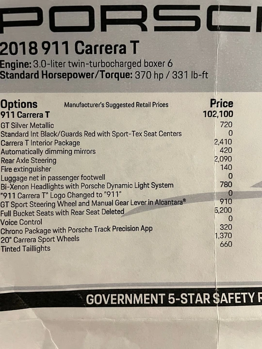 2018 Porsche 991 Carrera T - Image 3 of 31