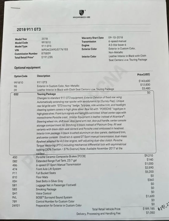 2018 Porsche 991 GT3 - Image 4 of 4