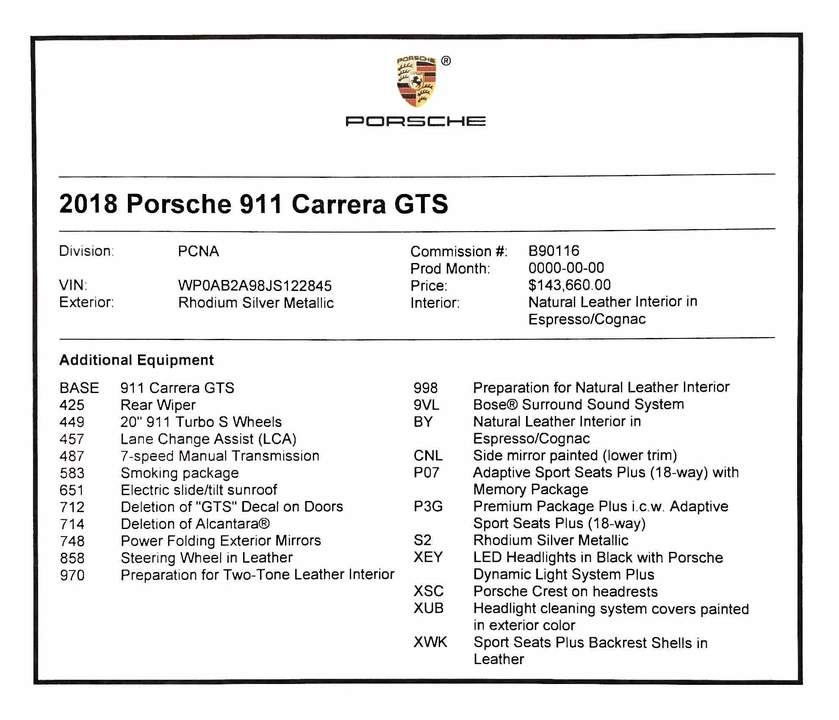 2018 Porsche 991 Carrera GTS - Image 2 of 25