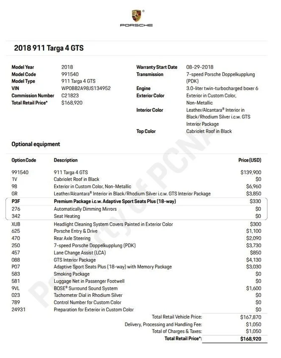2018 Porsche 991 Targa 4 GTS - Image 2 of 16