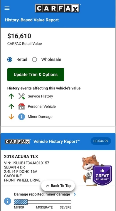 2018 Acura TLX 1st Gen - Image 2 of 11